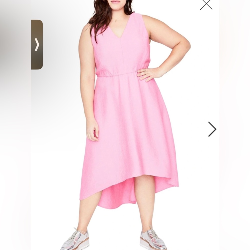 RACHEL Rachel Roy Pink High-Low V-Neck Sleeveless Dress